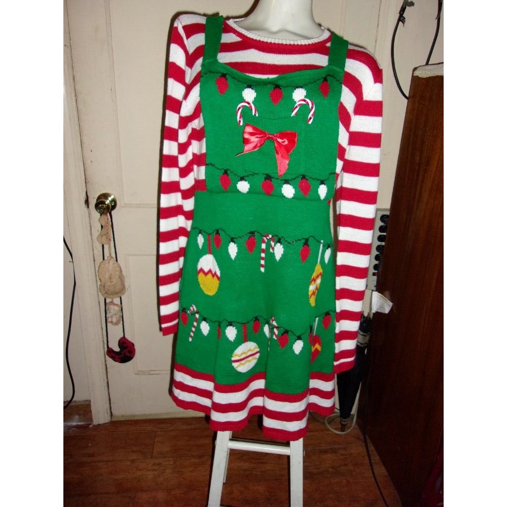 Christmas Dress Sweater Size XL Born Famoly New/Never Worn